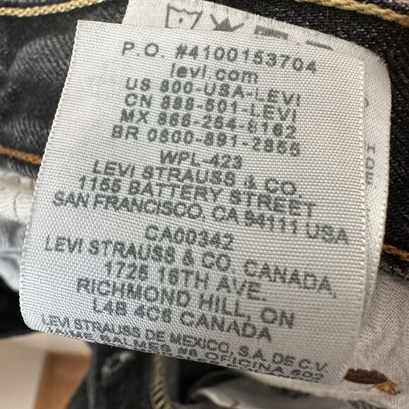 Levis 501 Jeans Mens 32X32 (30X29" ACTUAL) Black Button up Straight Leg Jean - Picture 9 of 9